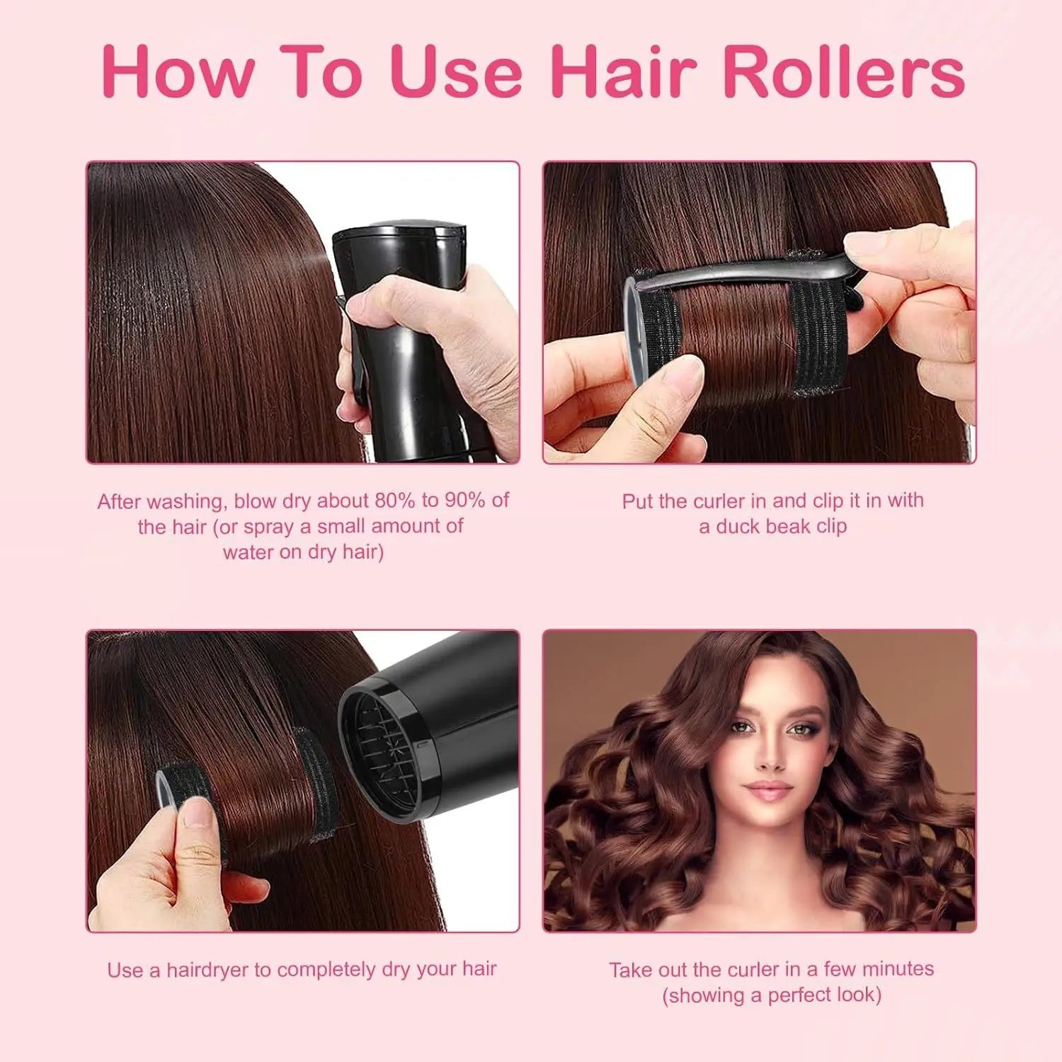GripRoll Heatless Hair Curlers Set